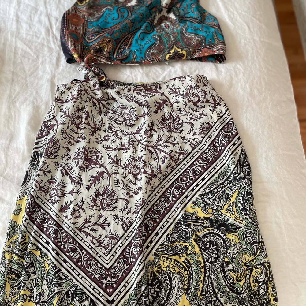 Paisley Crop Top and Skirt Set by Free People